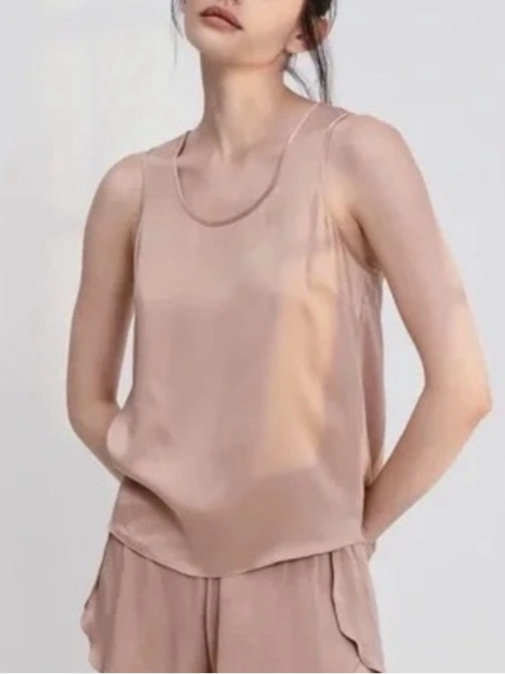 Lunya, Washed Silk Tank with Tulip Back, sz S